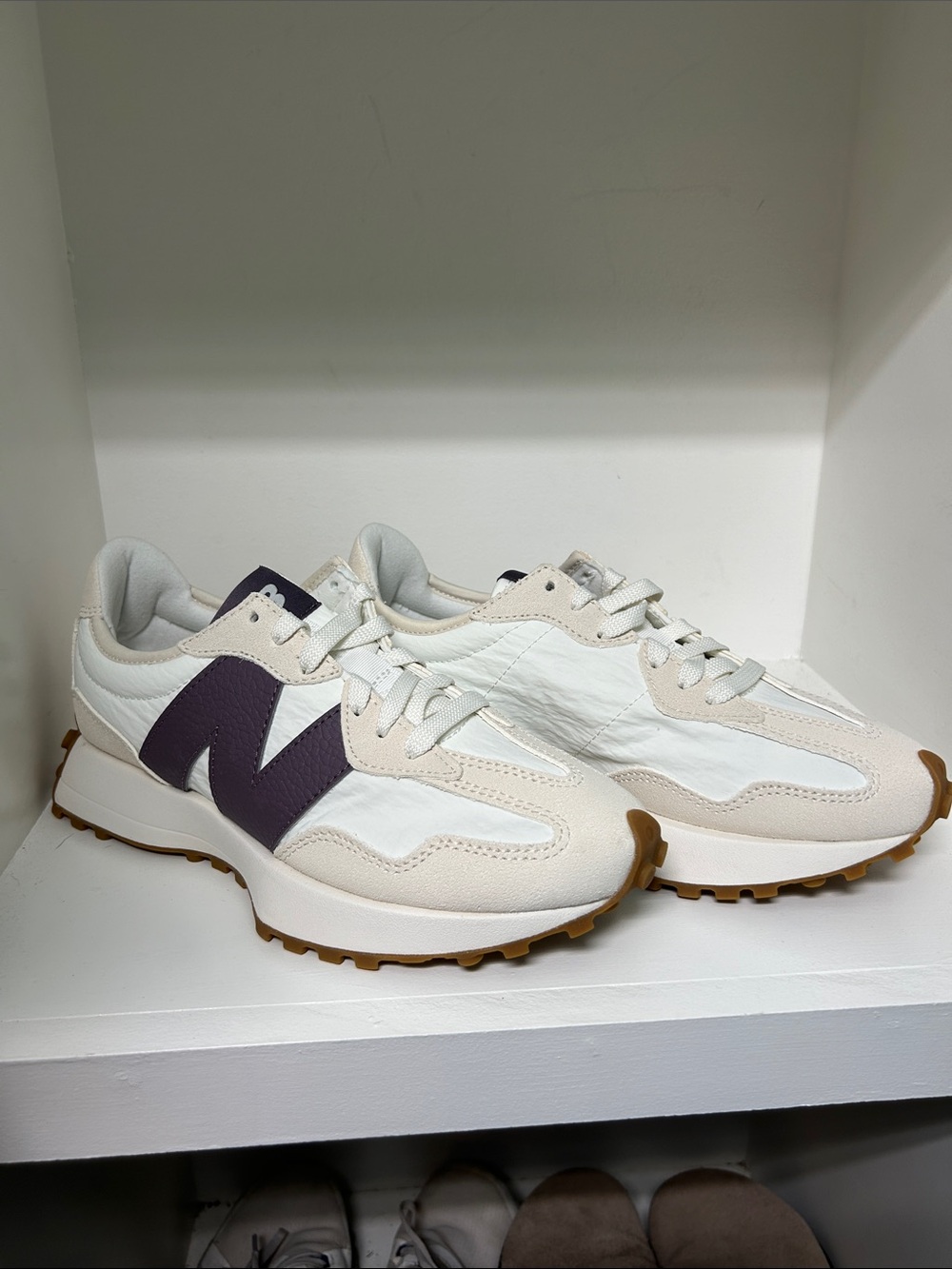 New Balance Cream & Purple Lifestyle Sneaker - Picture 2 of 6